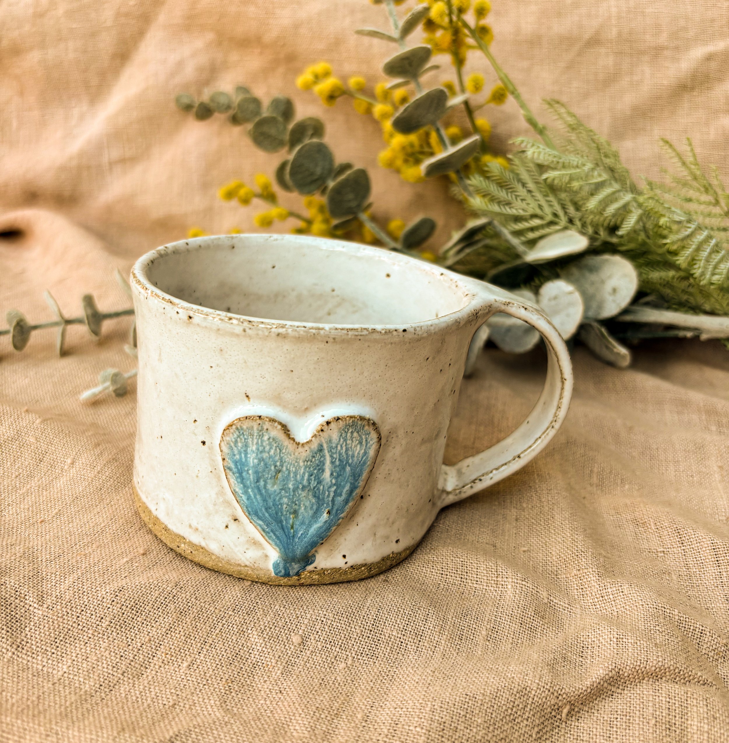 Handmade Blue Heart Mug