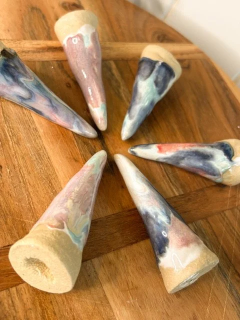 Ocean Hues Ceramic Ring Cone group shot