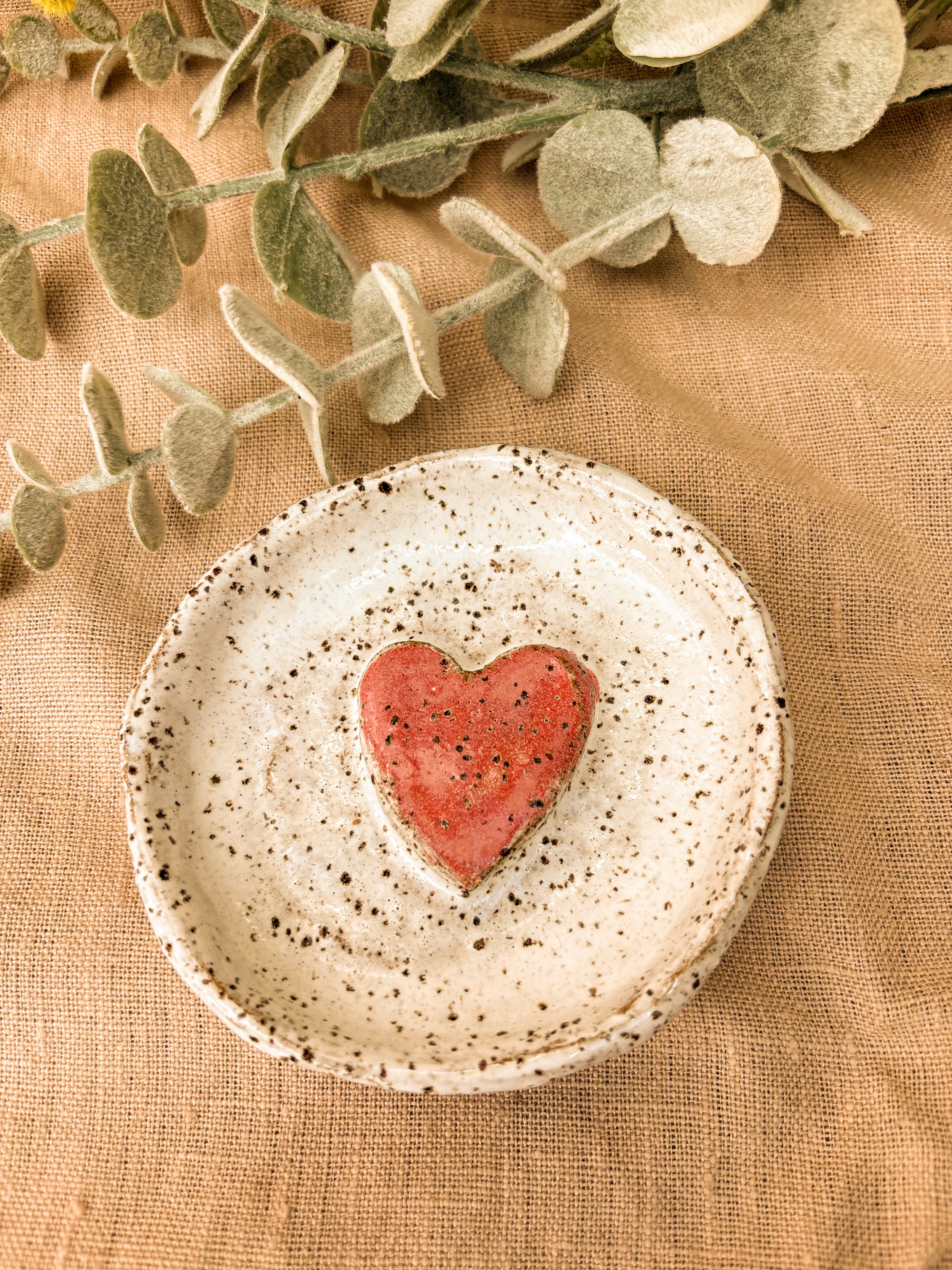 Handmade Pink Heart Jewellery Dish