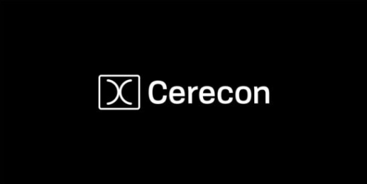 Cerecon logo on a black background with white text and symbol.