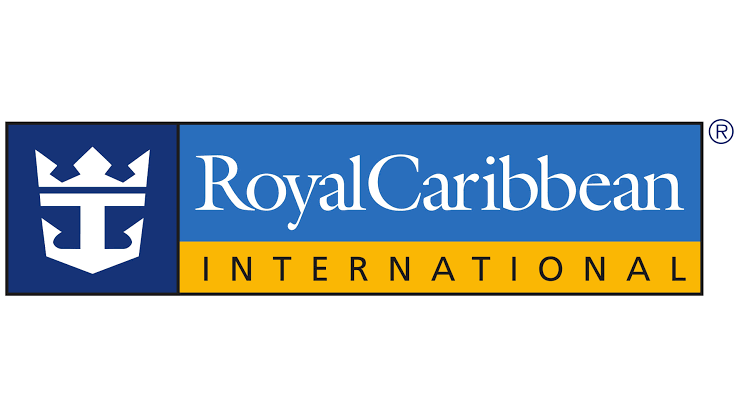 Royal Caribbean International logo with a blue crown emblem and blue, white, and yellow text.