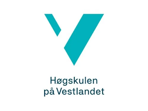 En abstrakt logo med geometriske former i turkisfarge.