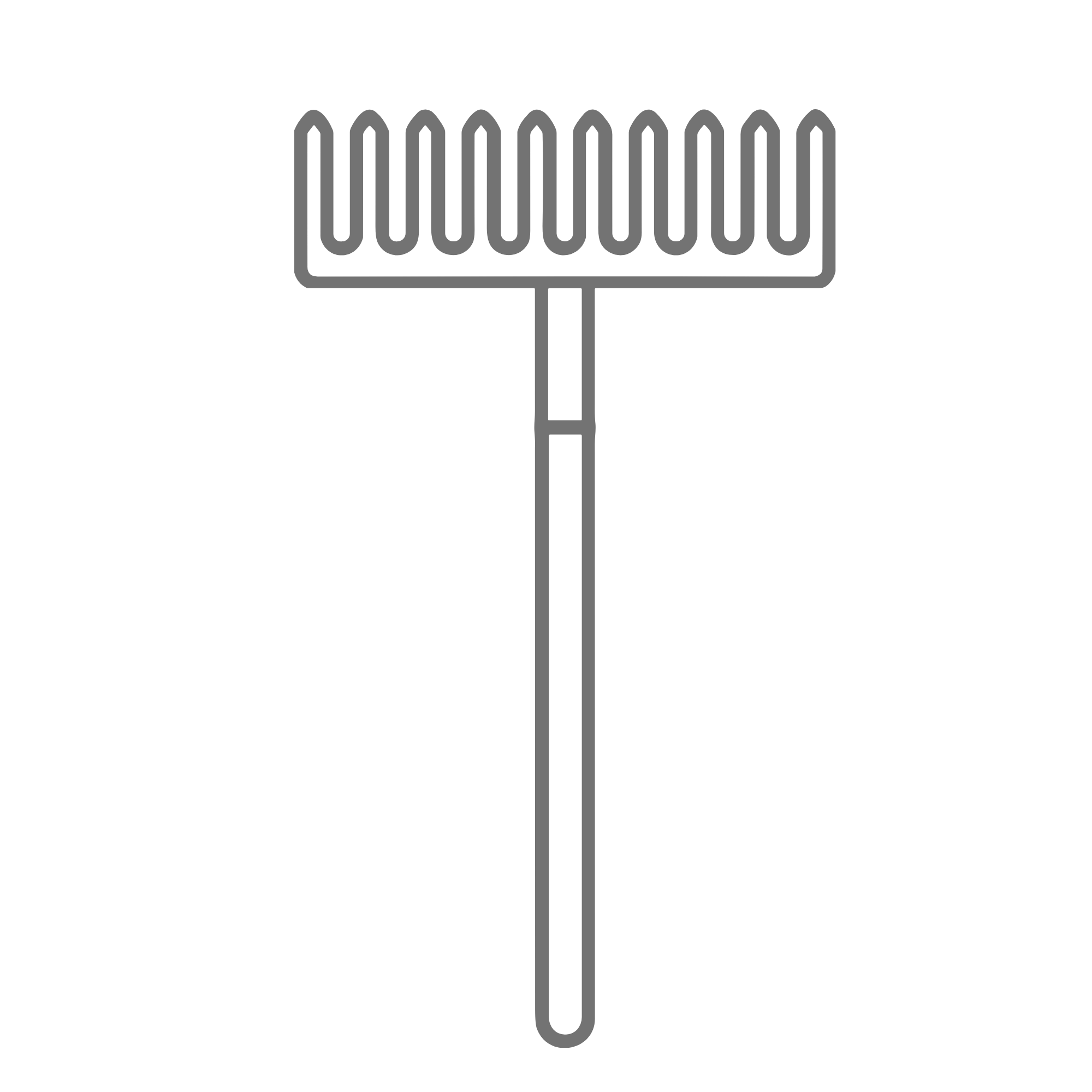 illustration of a hair comb with a handle and hair teeth