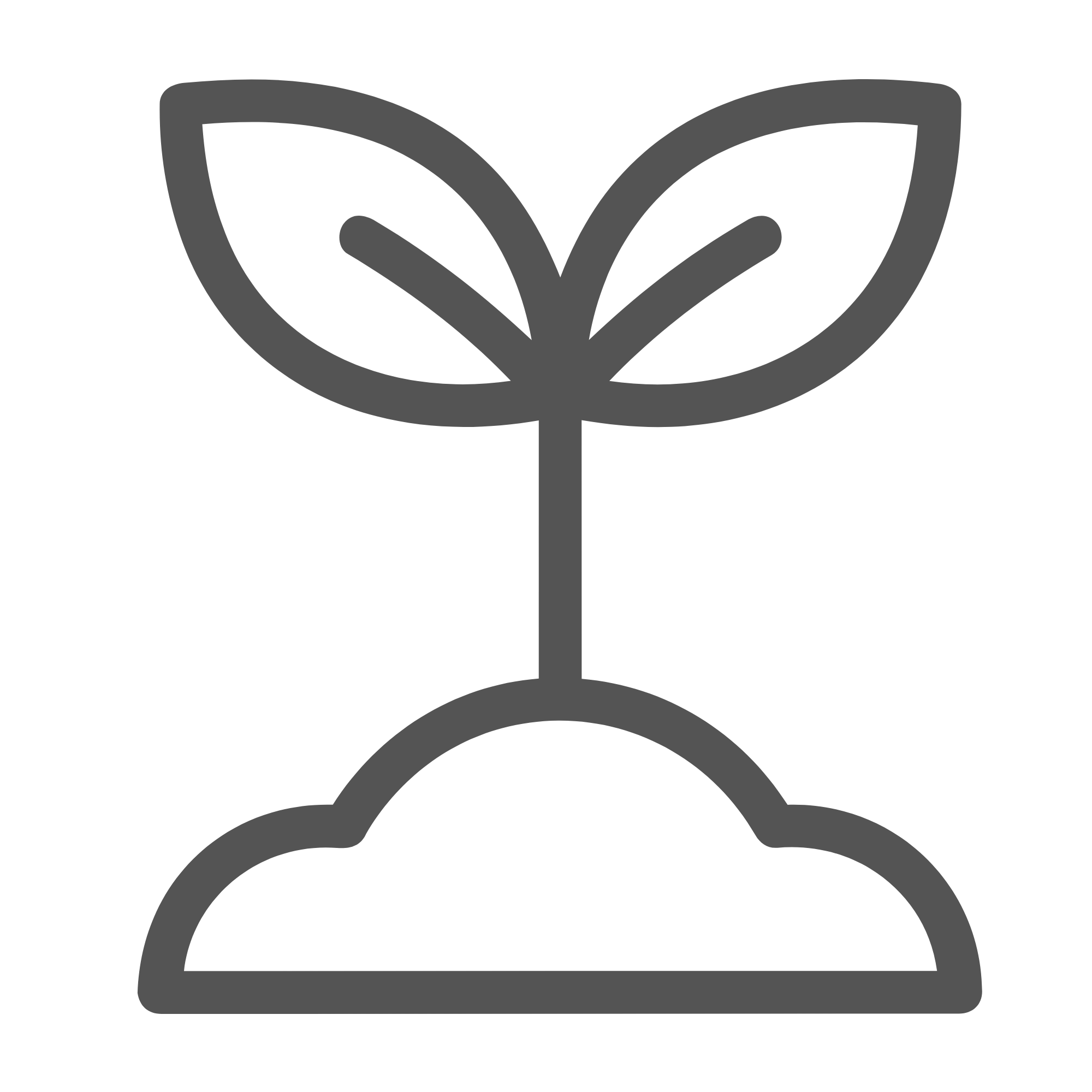 Outline of soil with a plant sprouting from it