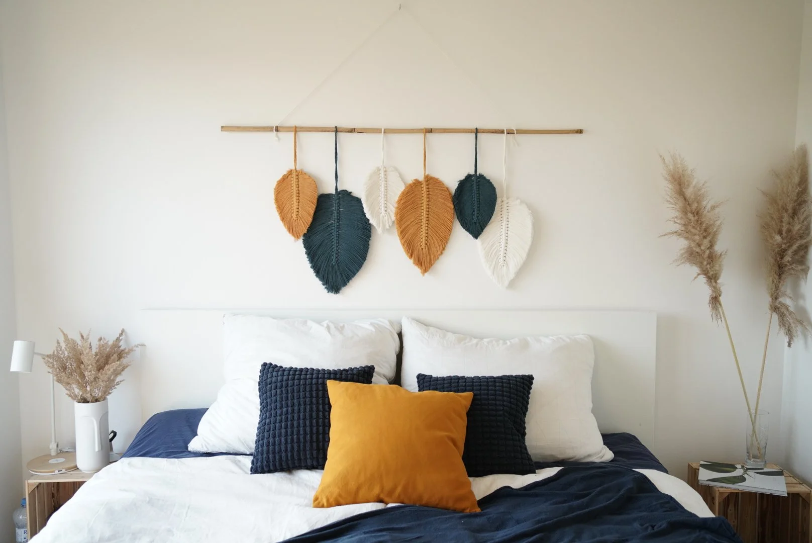 Feather collection - Mustard & Peacock Accent