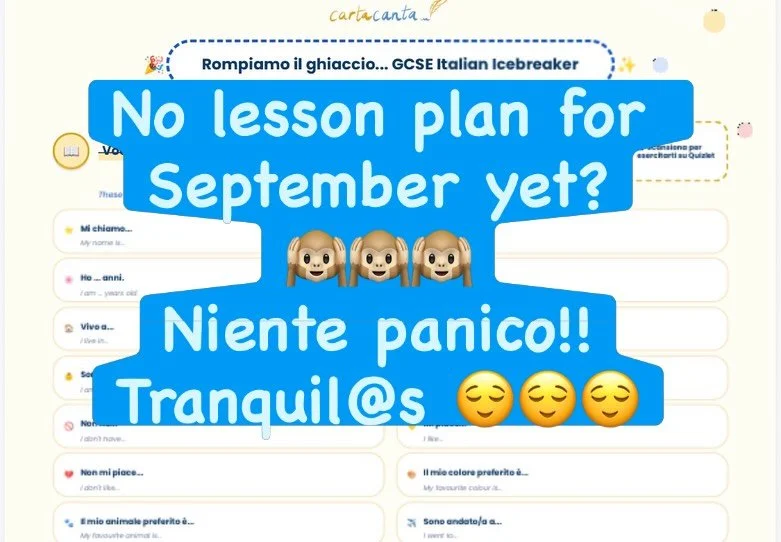 Il cielo &egrave; sempre pi&ugrave; blu&hellip; 🎶 and so is September, once your first lesson is sorted 🌟

Spanish 🇪🇸 &amp; Italian 🇮🇹 GCSE icebreakers, FREE &amp; ready to print &mdash; with two evergreen classics: Two Truths and a Lie, and Fi