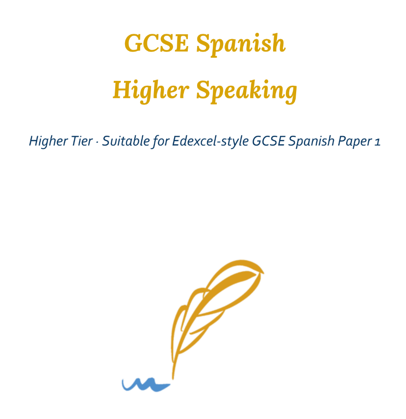 Spanish GCSE Speaking Higher Exam Booklet - Pearson Edexcel - Student booklet