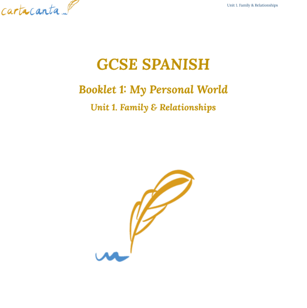 FREE Spanish GCSE Booklet 1, Unit 1 - Family & Relationships