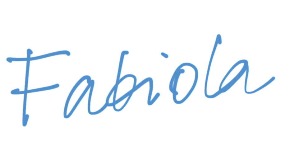 Blue cursive text spelling "Fablola" on a black background.