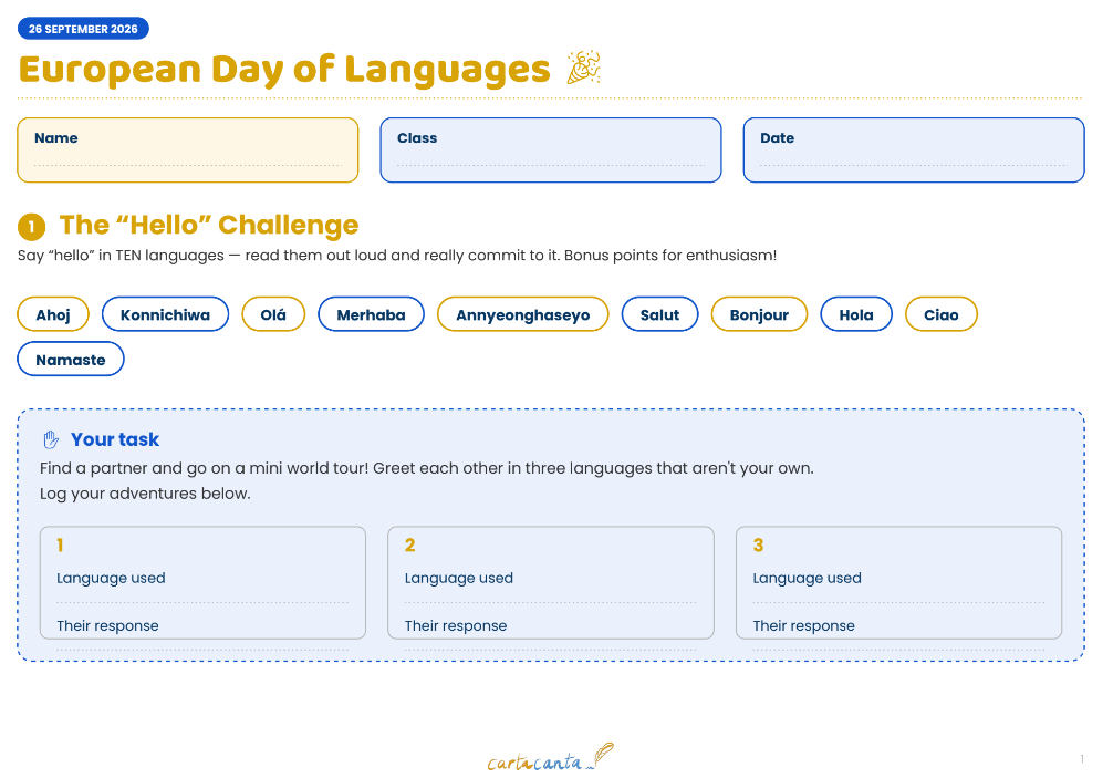 European Day of Languages — Ready-to-Teach Lesson + Audio