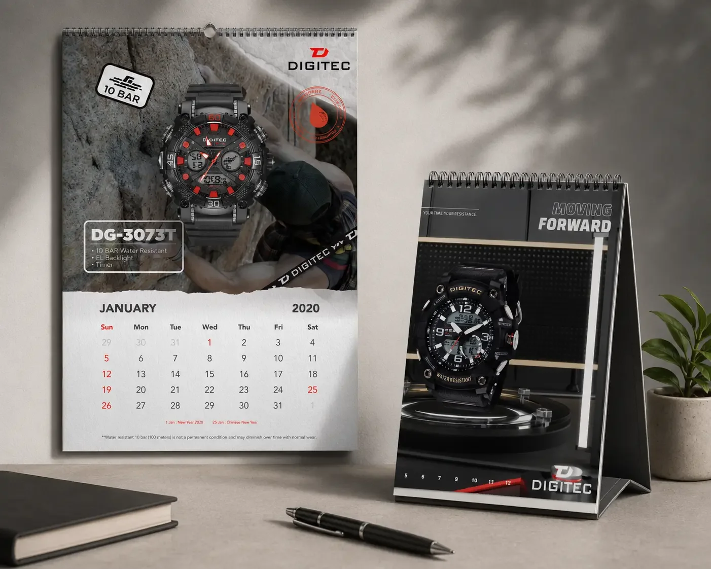 hasil print cetak kalender untuk digitec di trio jaya