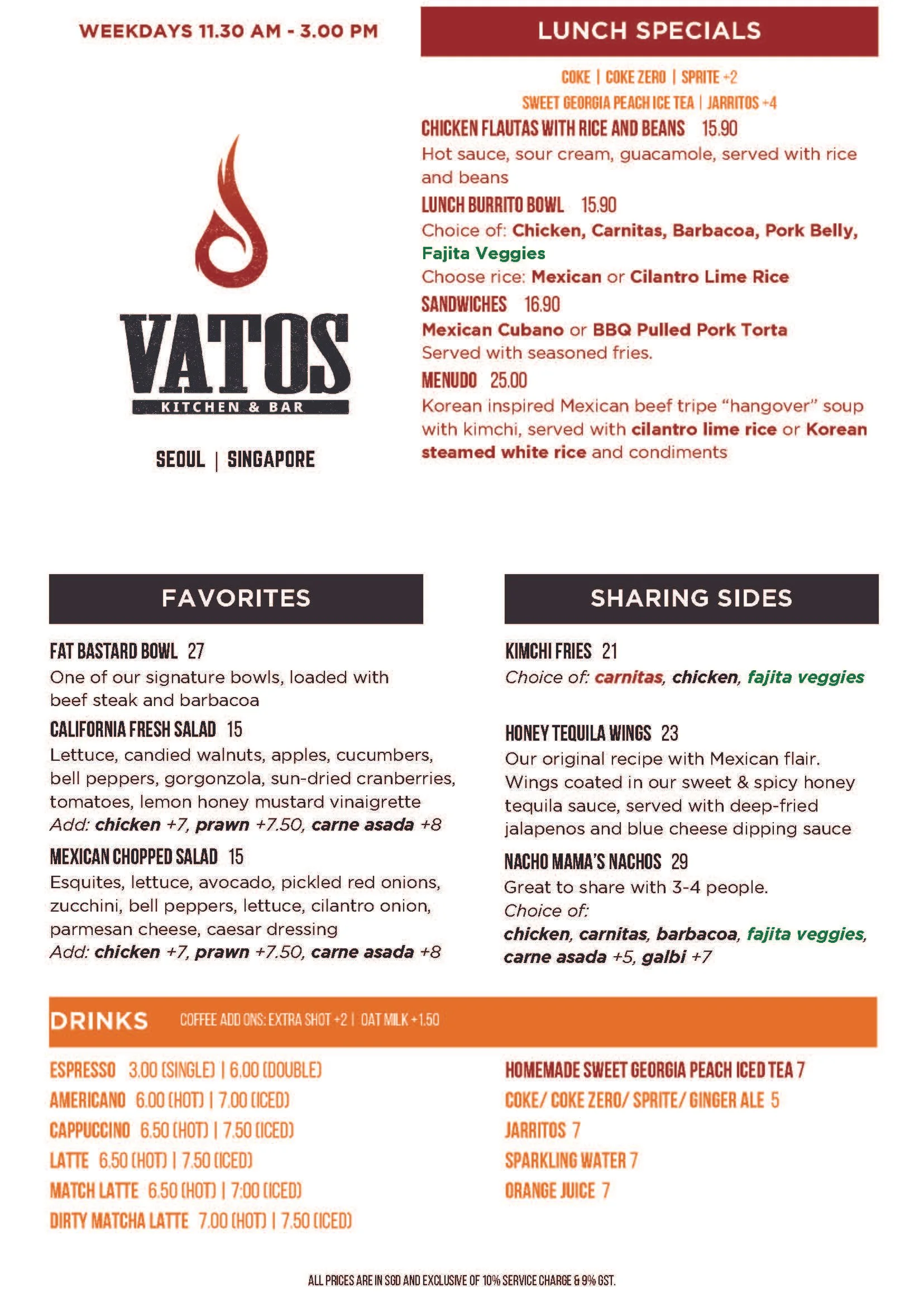 Lunch Specials