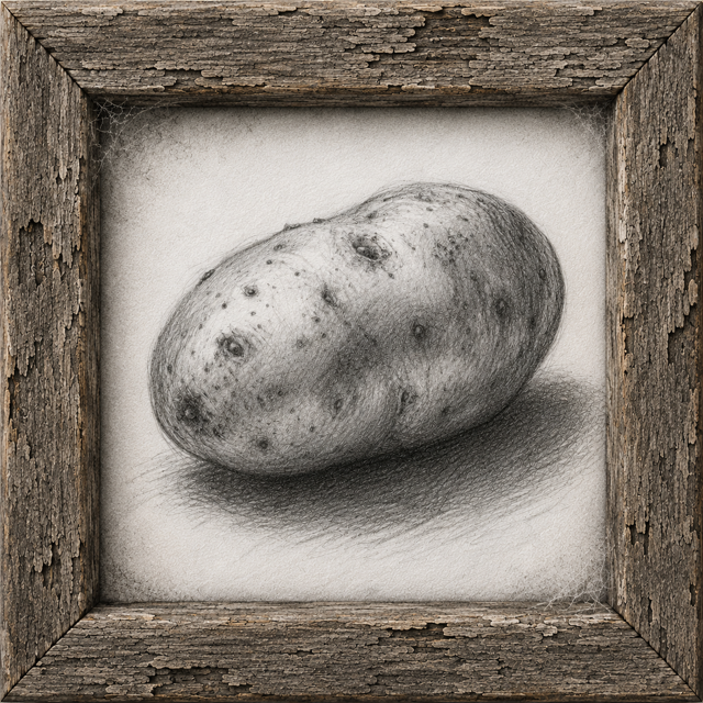 Image of a potato associated with the short story The Peeler in The Peeler and other Grotesqueries by Scottish horror author Martin A. McKee