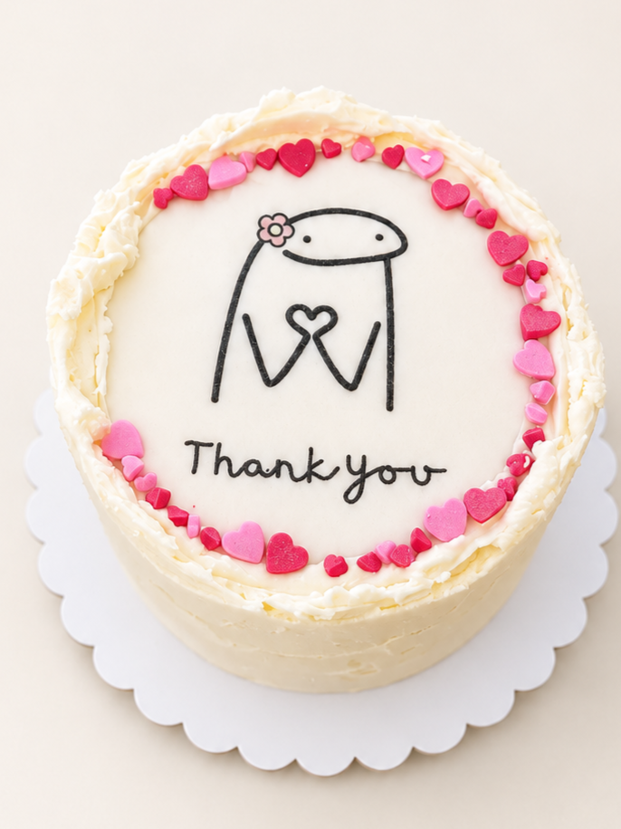 heart thank you bento cake