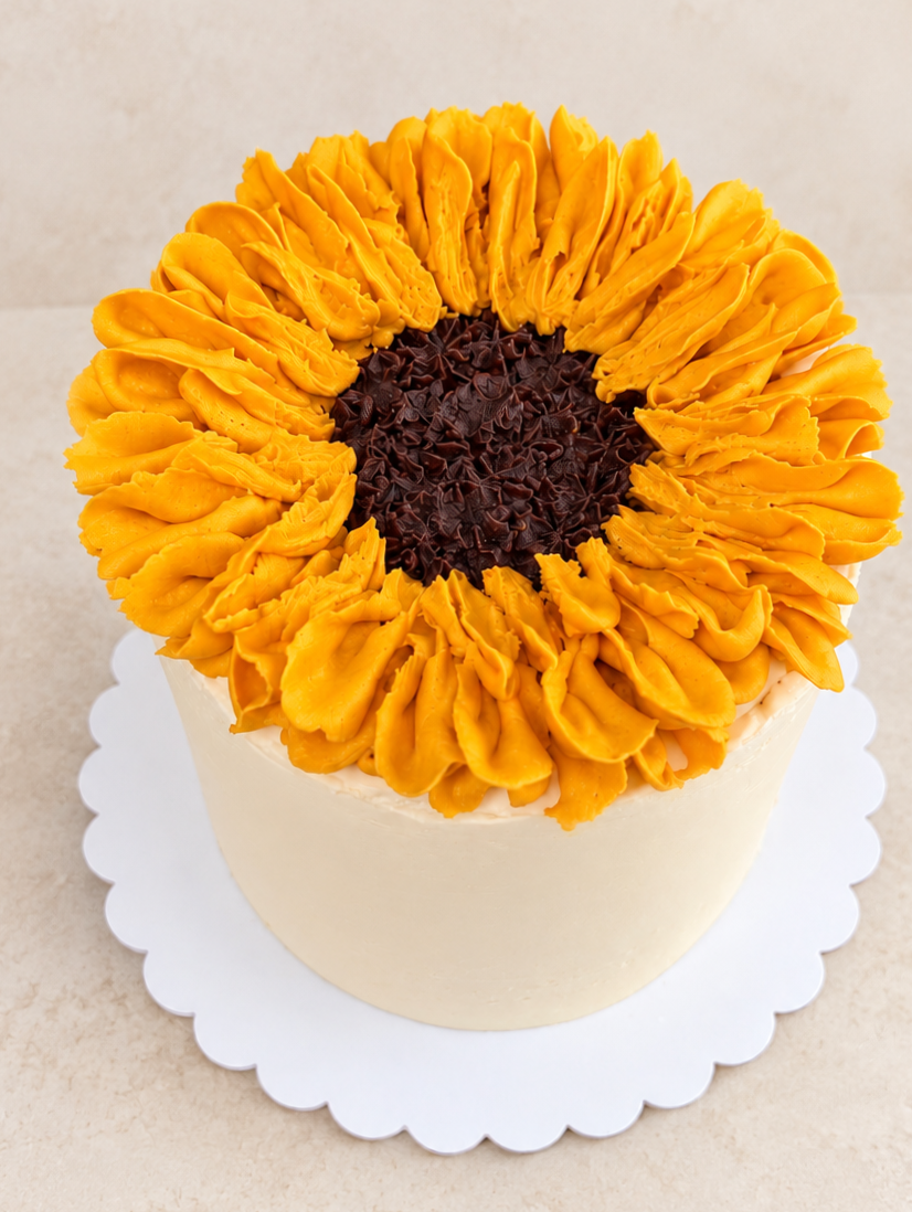 sunflower buttercream cake