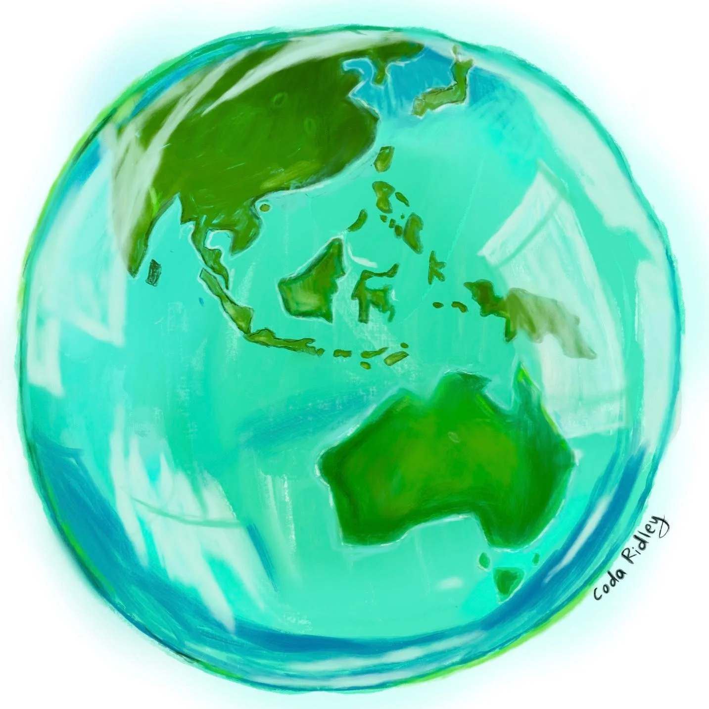 Earth Icon digitally drawn by Coda Ridley
