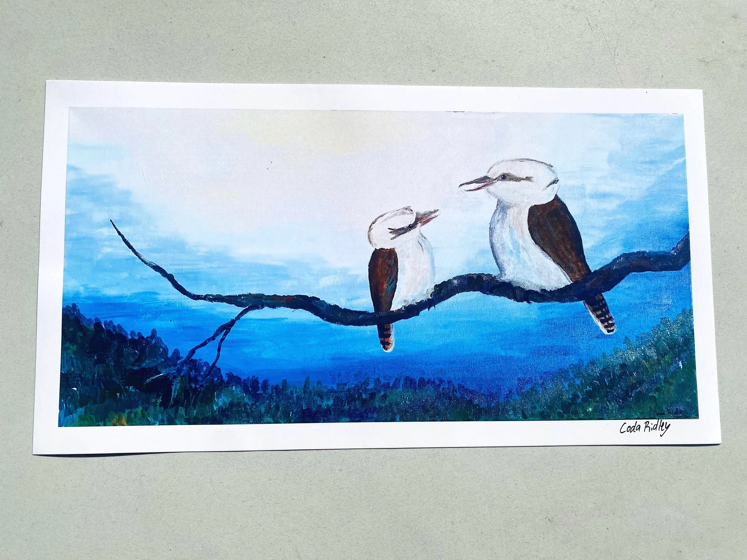 Kookaburra and Baby in the Blue Mountains - print