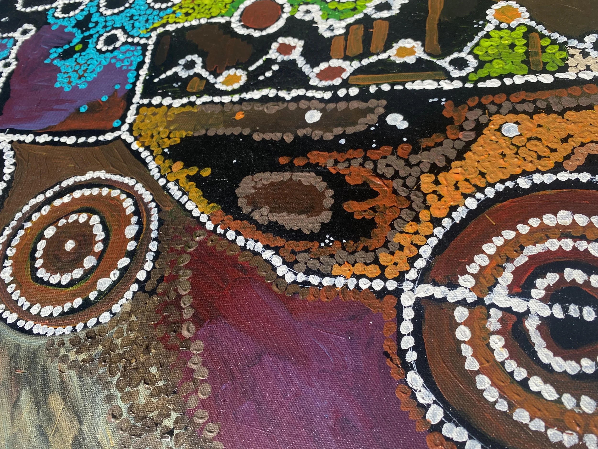Close-up of landscape dot Painting by Coda Ridley