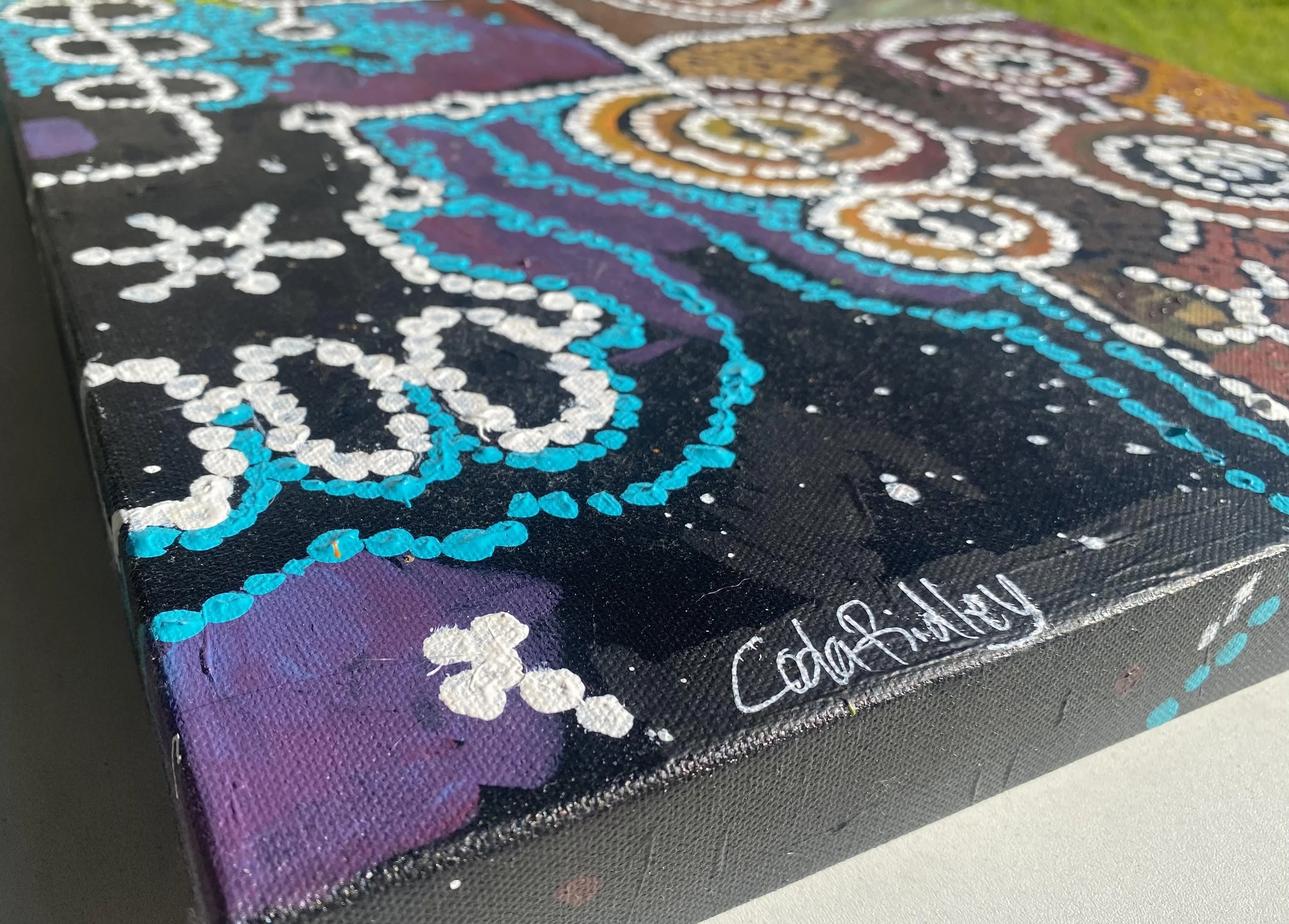 Close-up of a painting by Coda Ridley