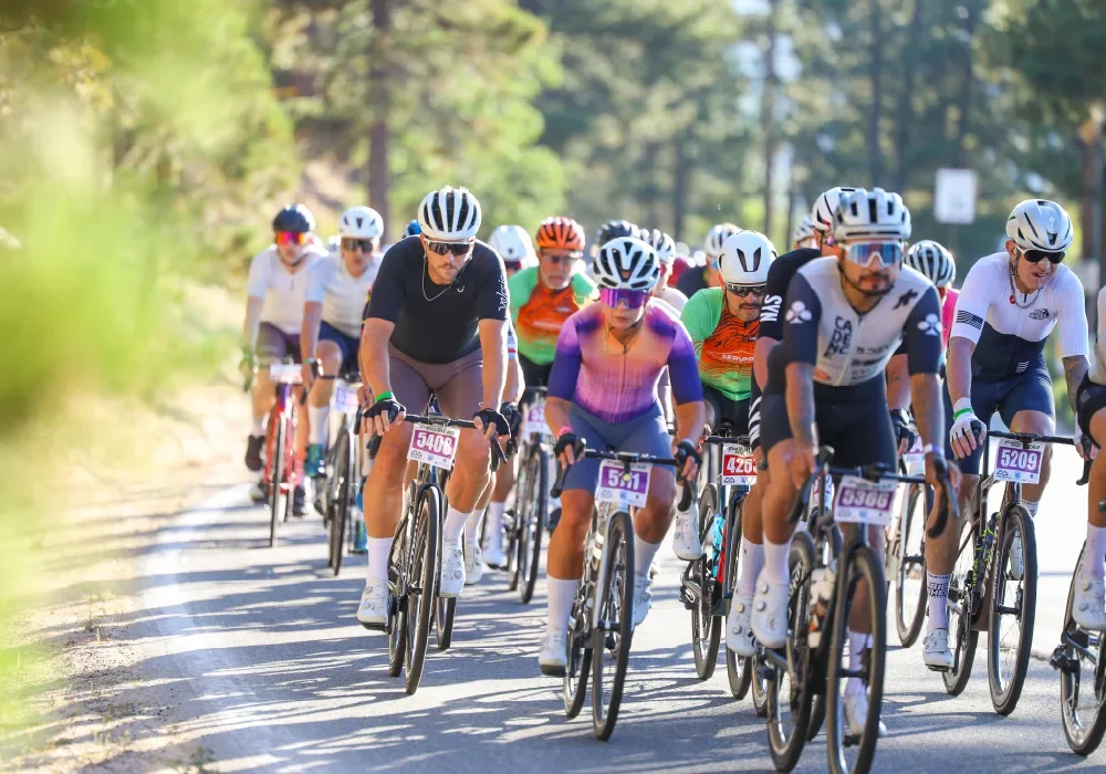 Tour de Big Bear cyclists riding in sold out cycling event