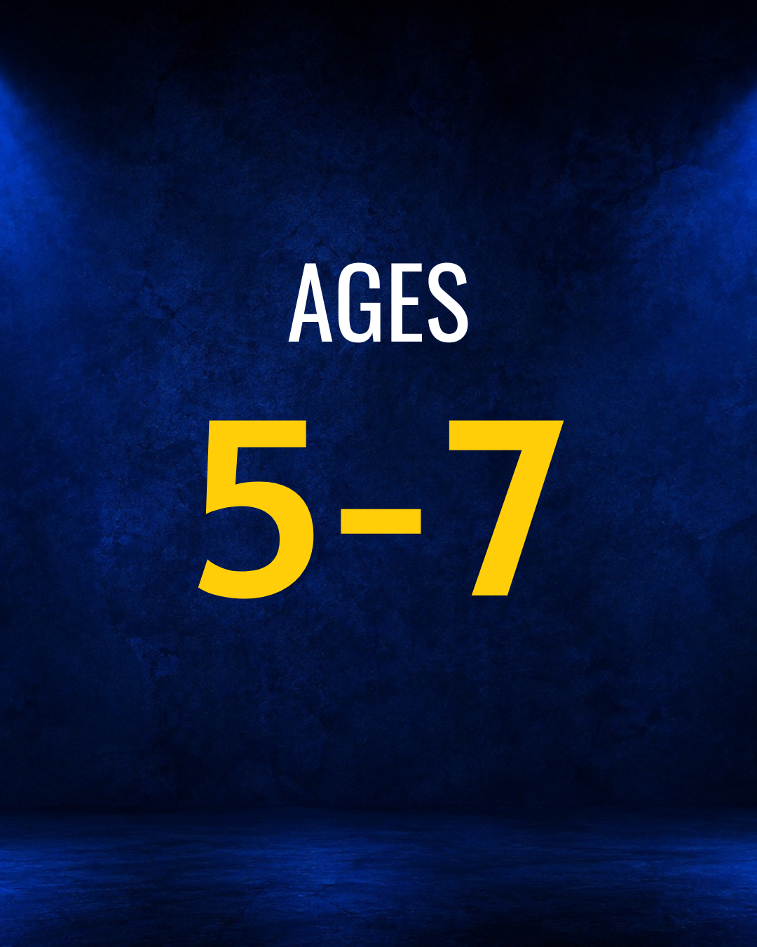 Text on a dark blue textured background that reads 'AGES 5-7'.
