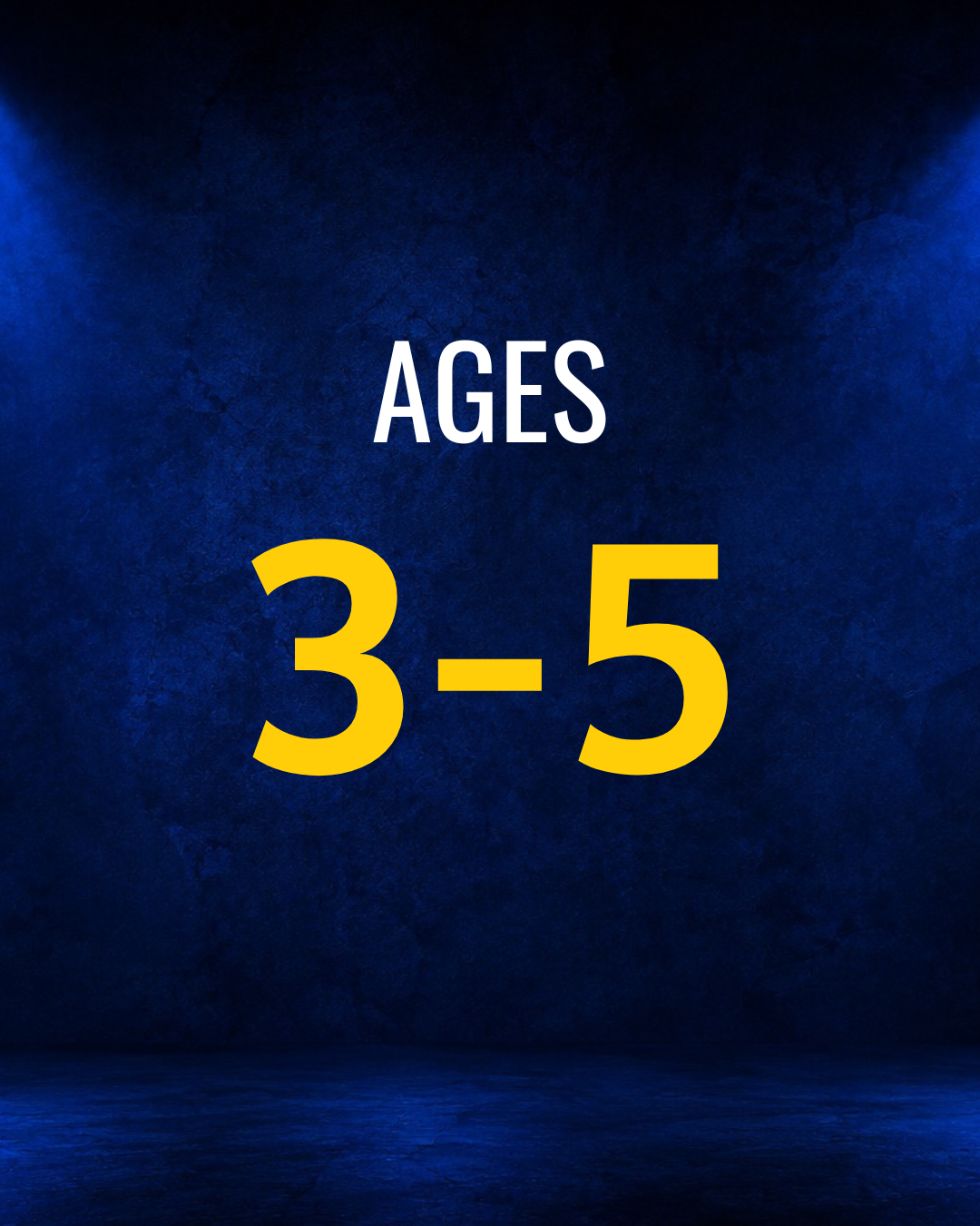 Text indicating age range 3 to 5 years old on a blue textured background.