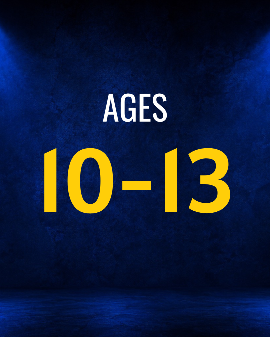 Text on blue textured background reads 'AGES 10-13'.