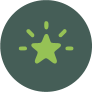 Green star-shaped object with radiating lines on dark background