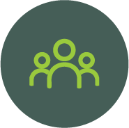 Icon of three people/group members