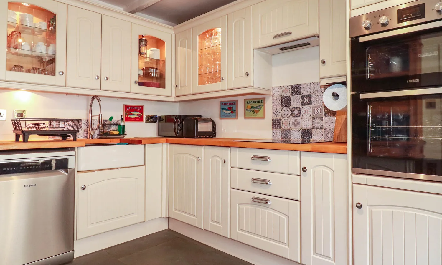 A large kitchen within the property
