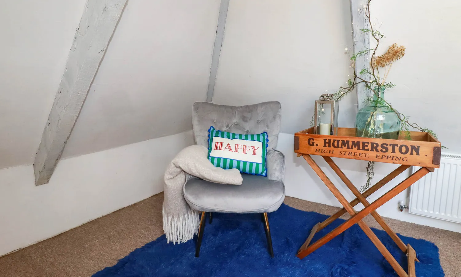A small reading nook within the property