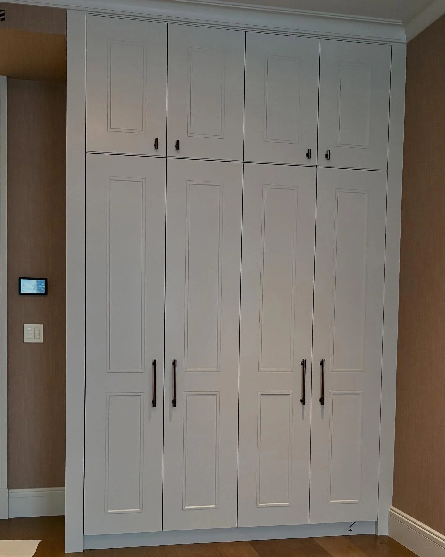 ✨ Custom Elegance by M&amp;G Furniture Designs ✨
This sleek, built-in unit brings sophistication and smart storage together &mdash; tailored to fit seamlessly into your space.
🔹 Handcrafted with premium materials
🔹 Matte charcoal finish + brass har