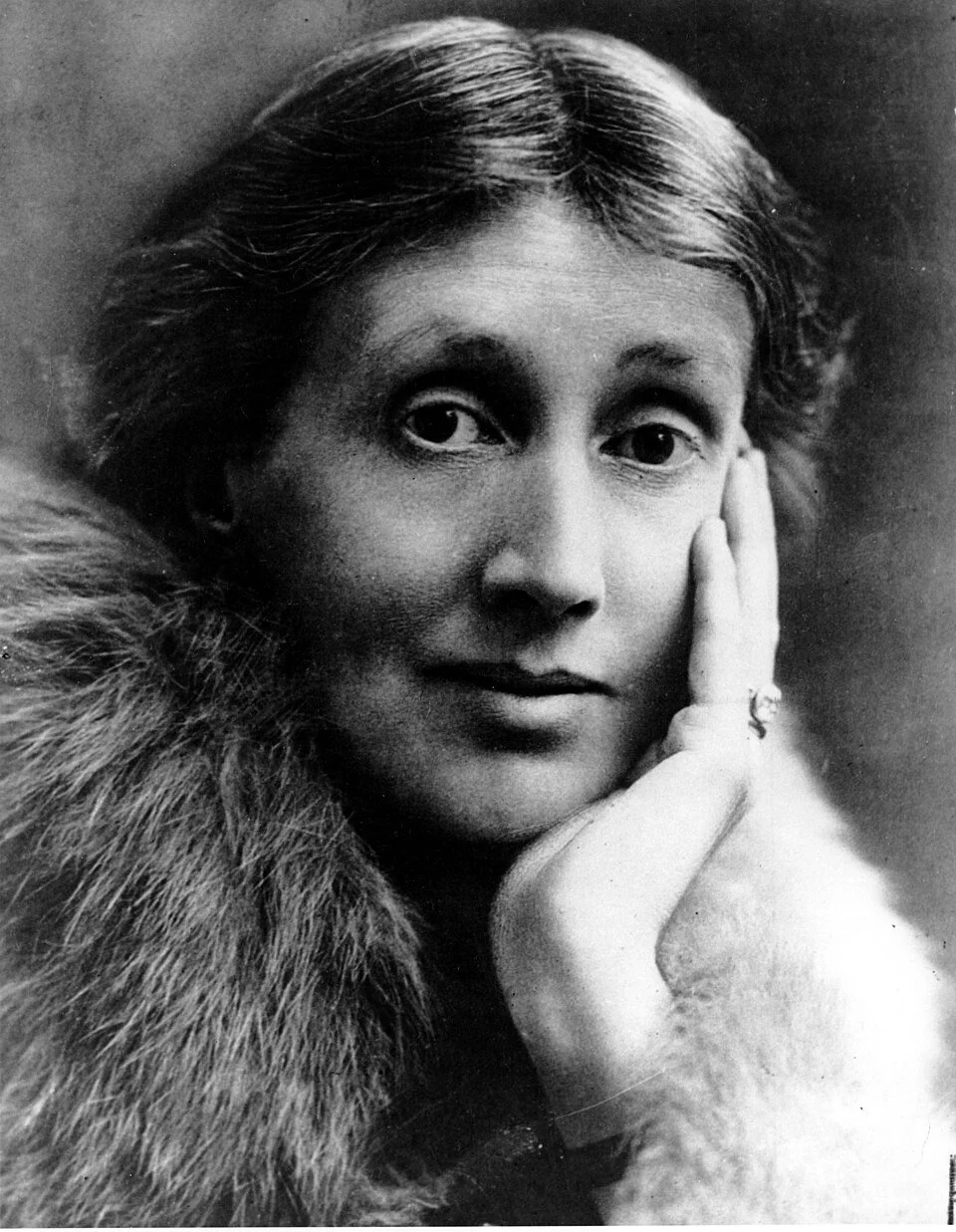 Virginia Woolf, 1928. Photographer unknown. Public domain via Wikimedia Commons.