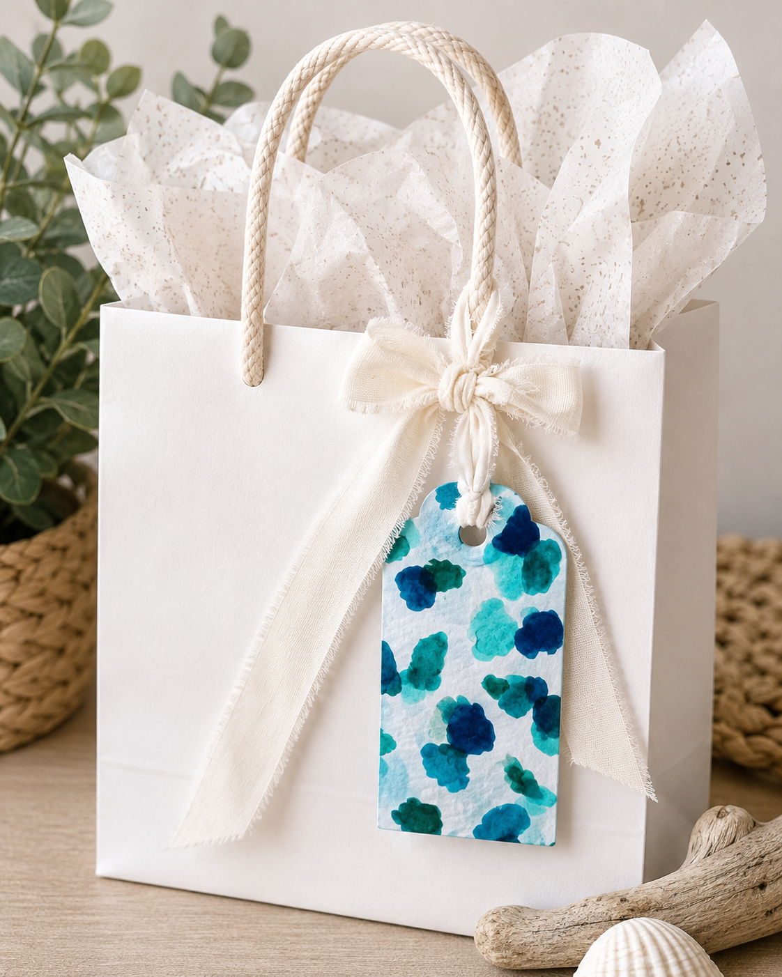 Watercolor Gift Tags- Seaglass