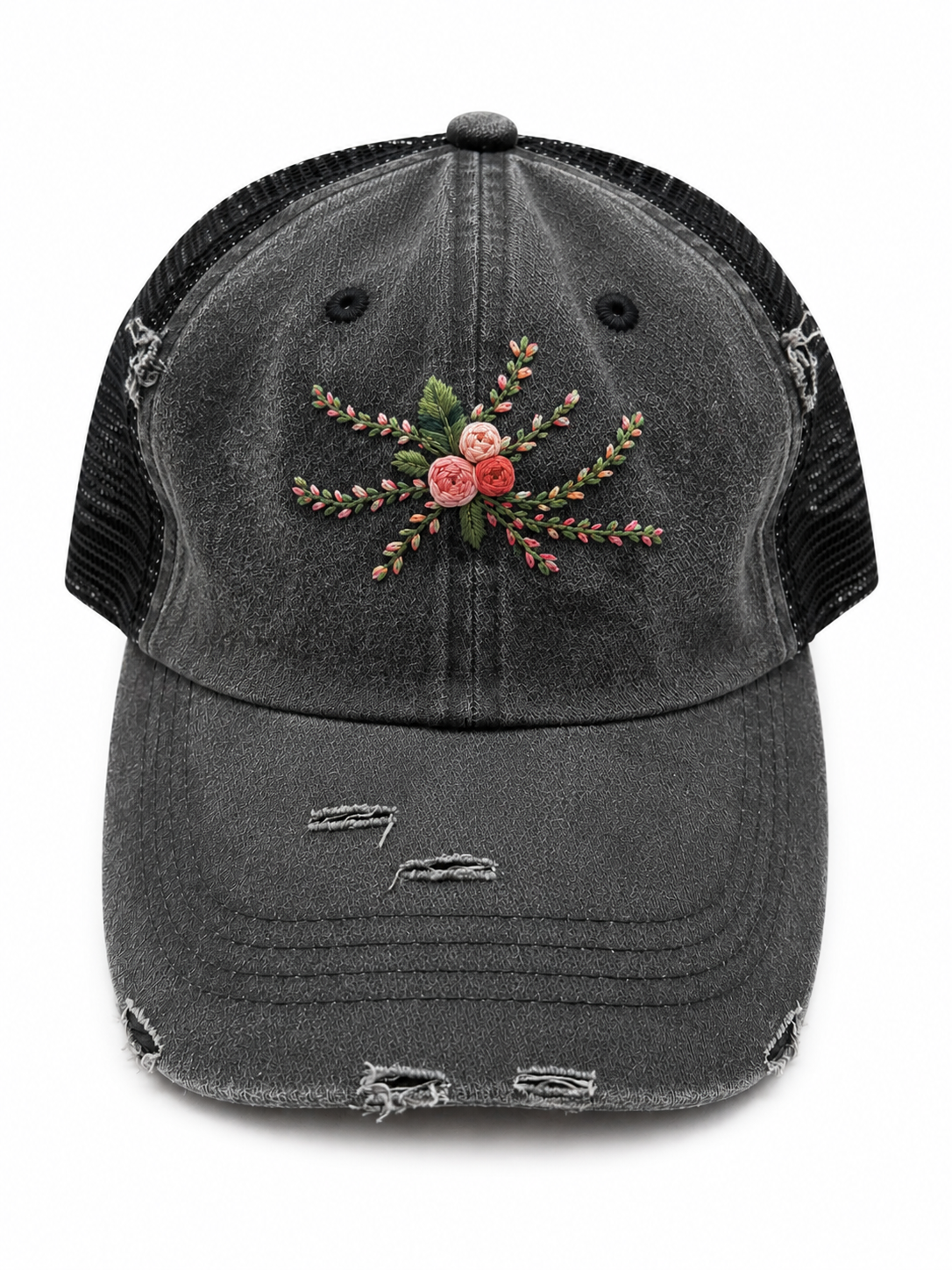 #2 Hand Embroidered Floral Hat