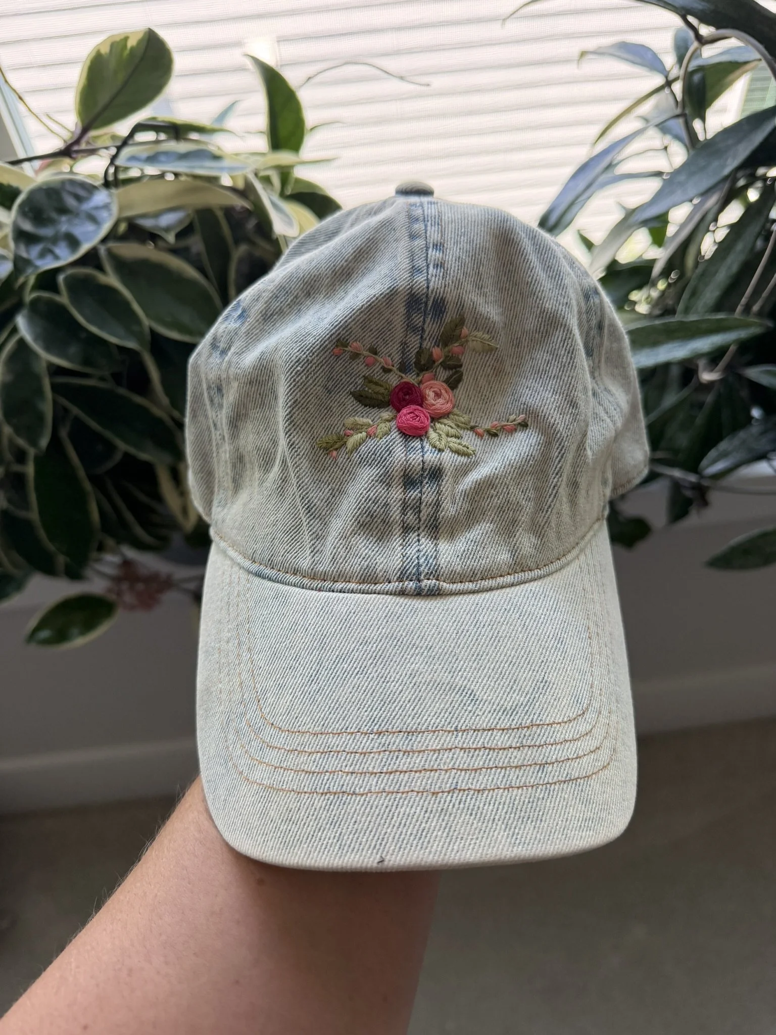 #1 Hand Embroidered Floral Hat