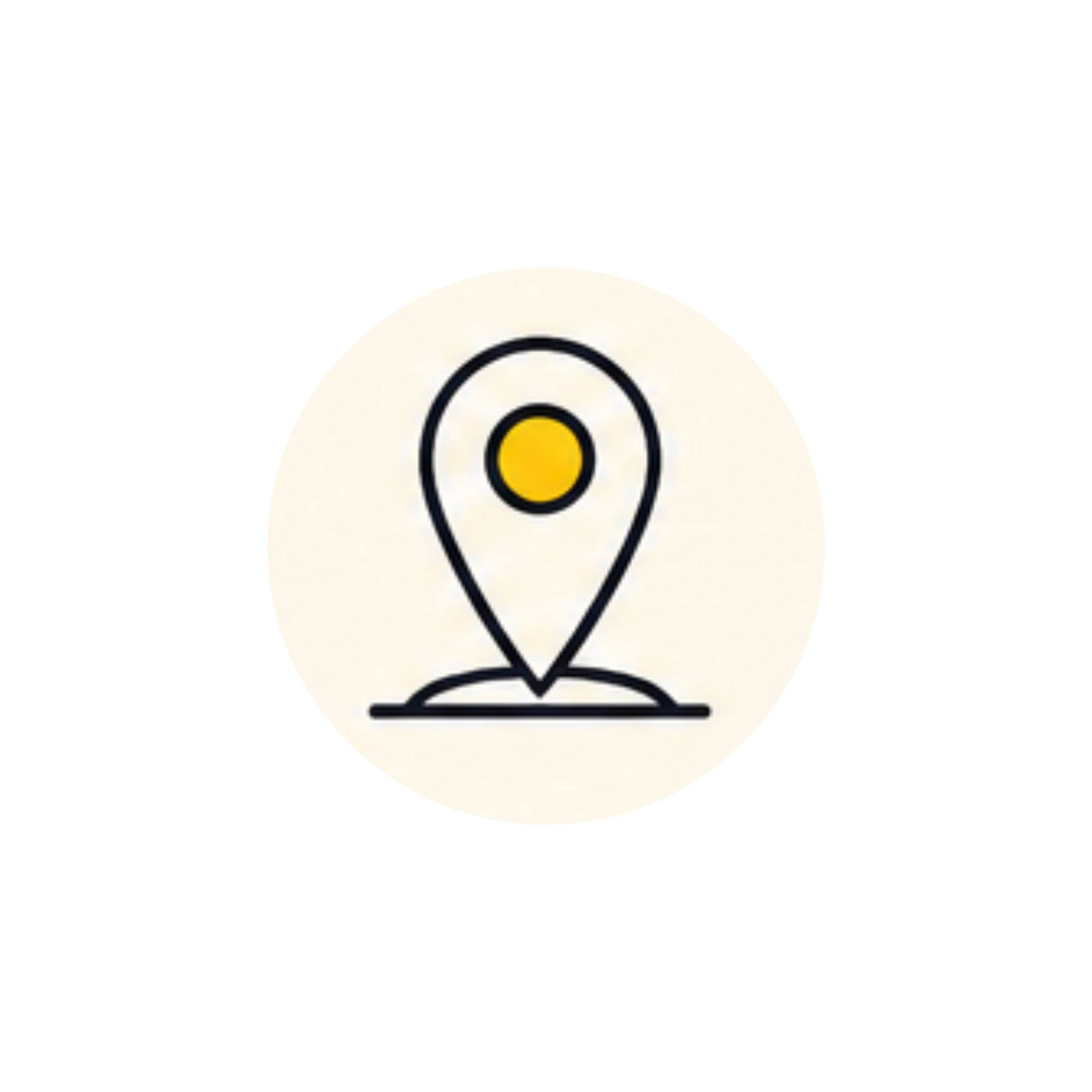 Close-up of a white device or object with a black circular design and a yellow center.