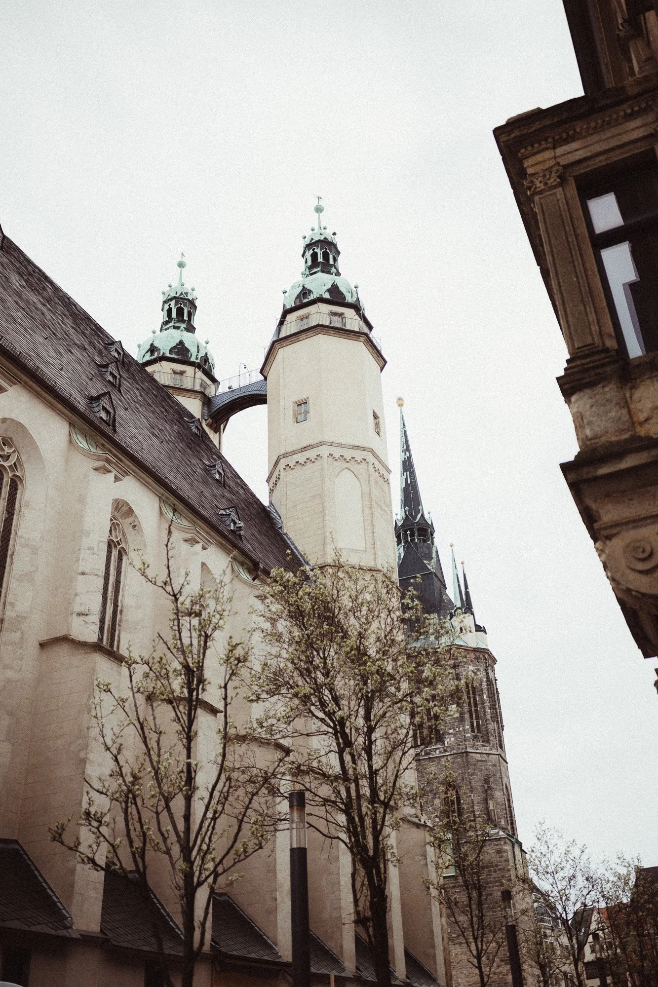 Marktkirche Halle Saale im Frühling