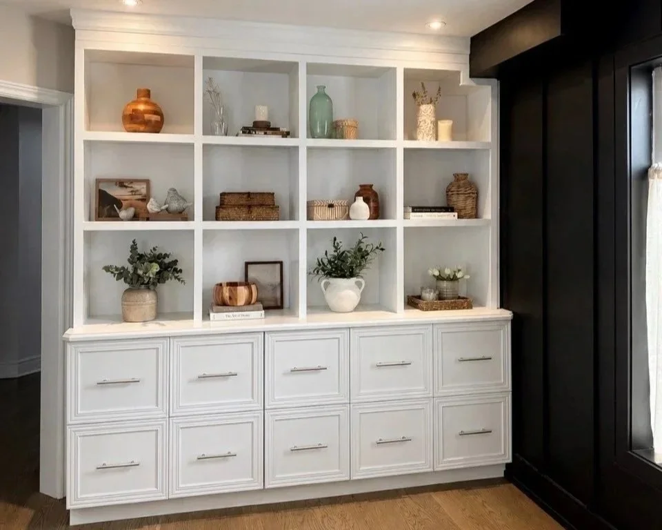 How I finally styled our built-in cubbies