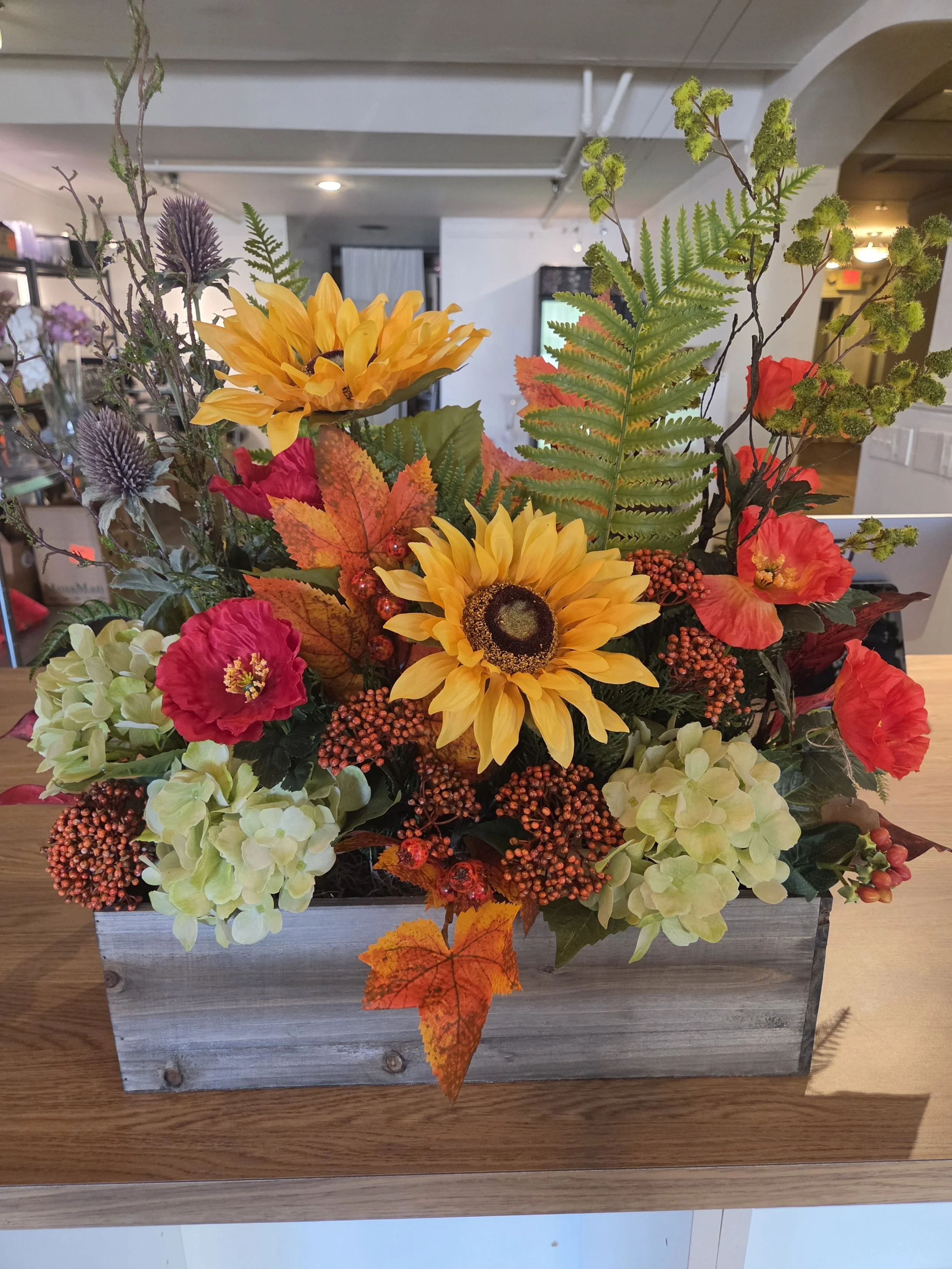 Autumn Centerpiece with sunflowers
