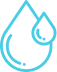 A stylized icon of a water droplet with a spark or flash inside it.