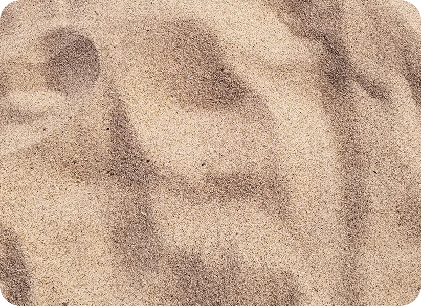 Close-up of a sandy surface with faint footprints.