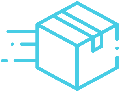 Illustration of a moving cardboard box with motion lines indicating movement.