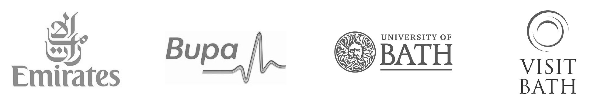 Logos of Emirates, Bupa, University of Bath, and Visit Bath.