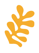 A stylized, yellow leaf with multiple lobes
