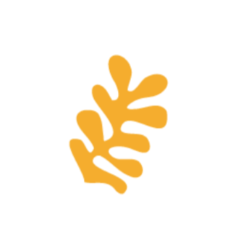 A stylized yellow leaf with multiple segments on a black background.