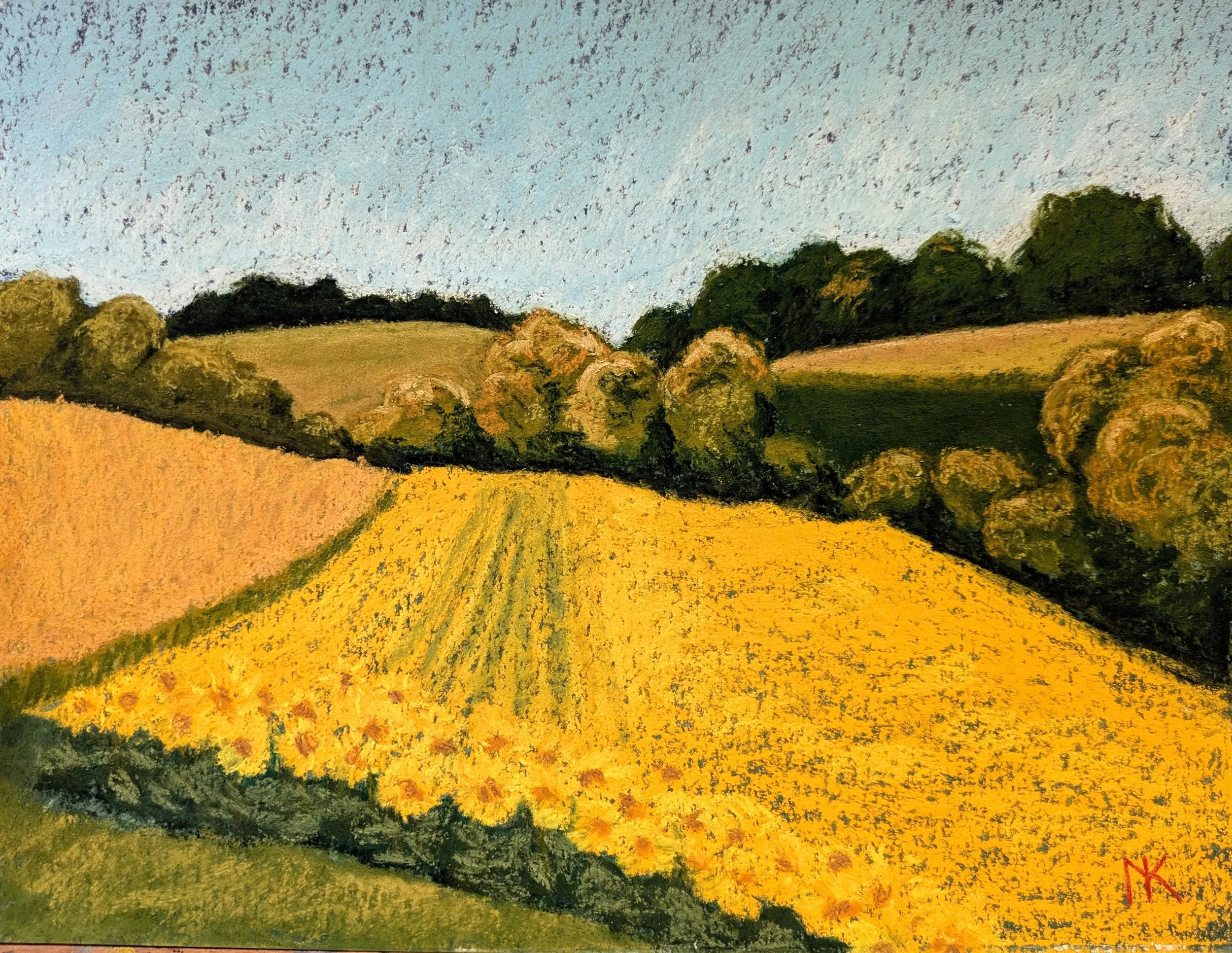 N Koski Sunflower Field IV Pastel.jpg