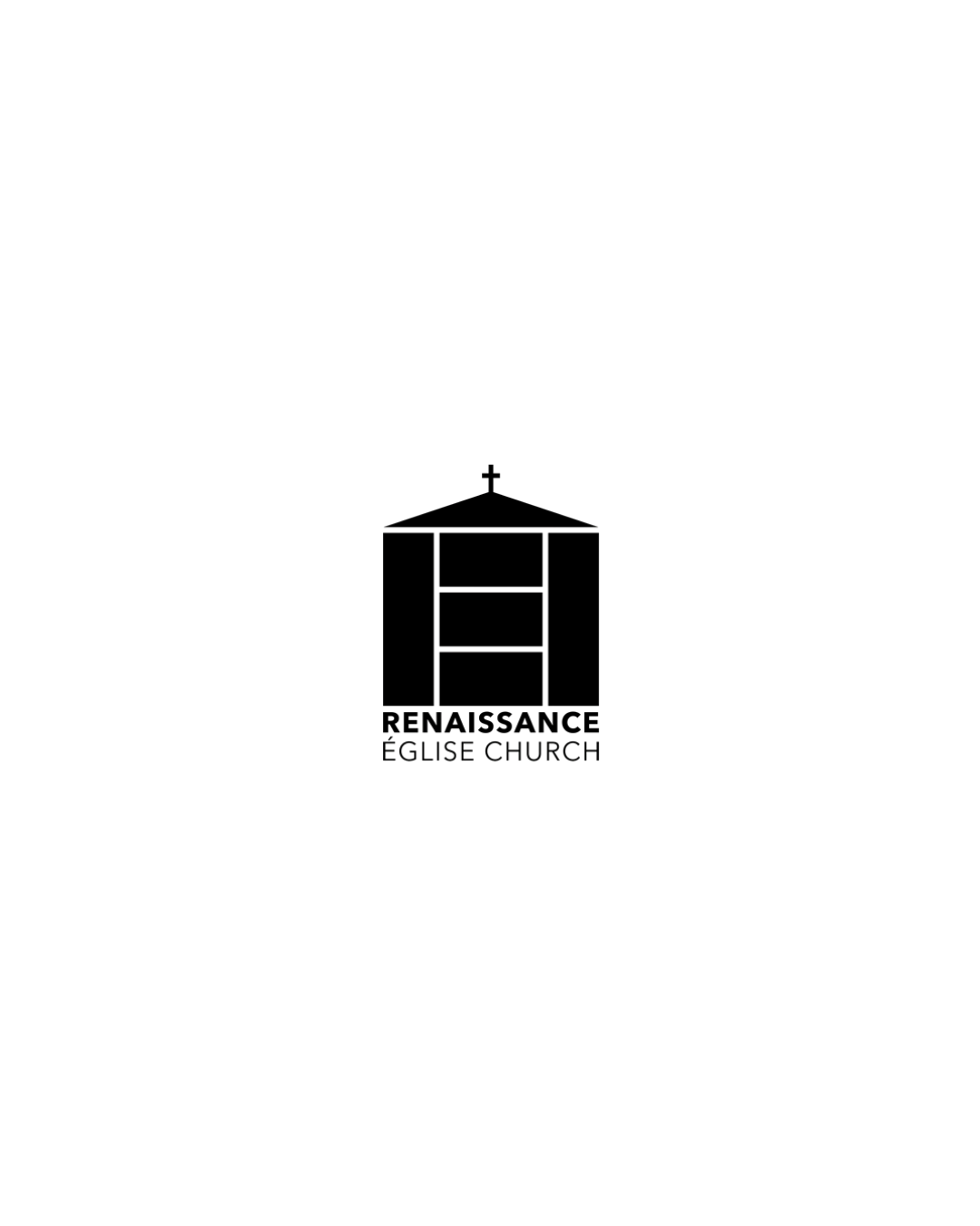 Outline of a church with a cross on top and the words 'Petraissance Eglise Church' underneath.