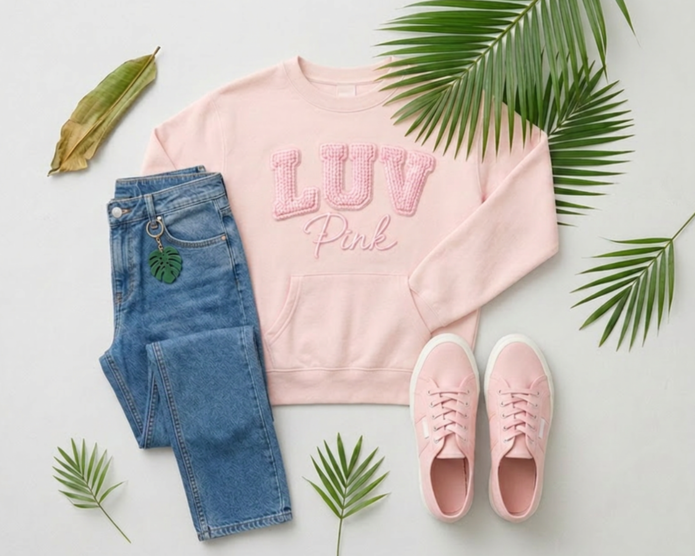 Pink Tennis Shoes Outfit Poster.png