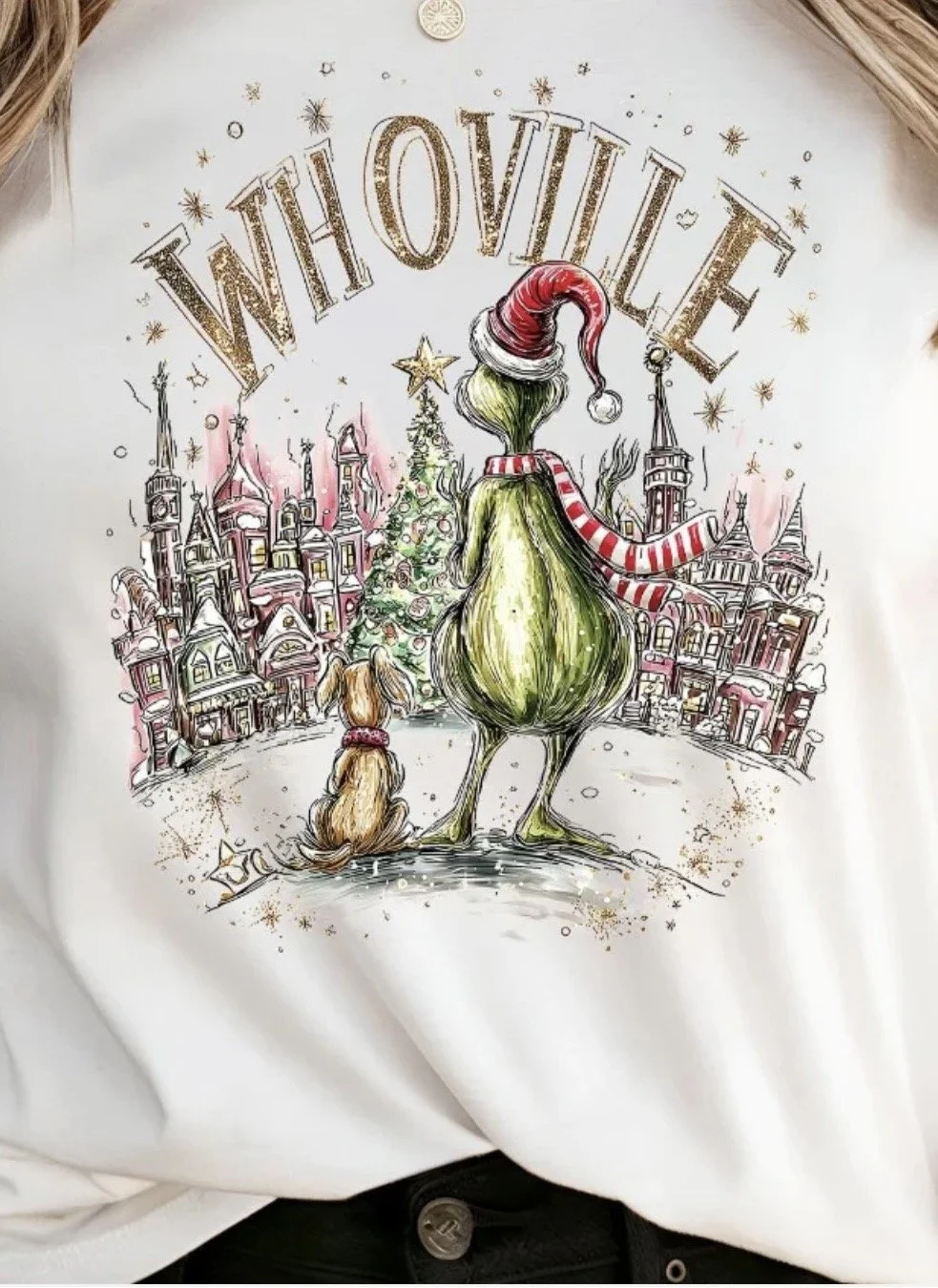 Vintage Whoville Gold Glitter